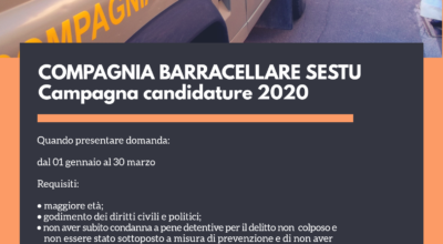 Compagnia Barracellare di Sestu: campagna candidature 2020