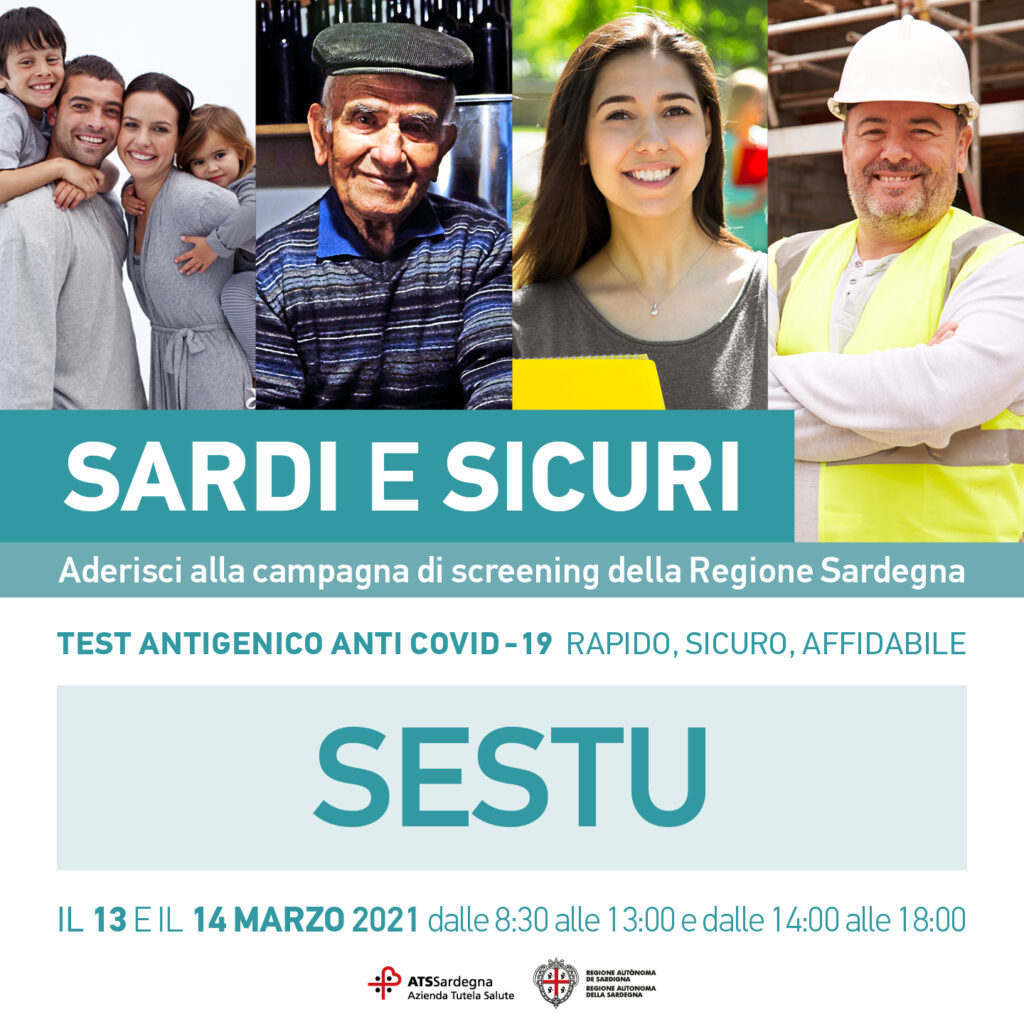 Sardi e sicuri: conclusa la campagna di screening che ha coinvolto anche Sestu nei giorni 13 e 14 Marzo 2021