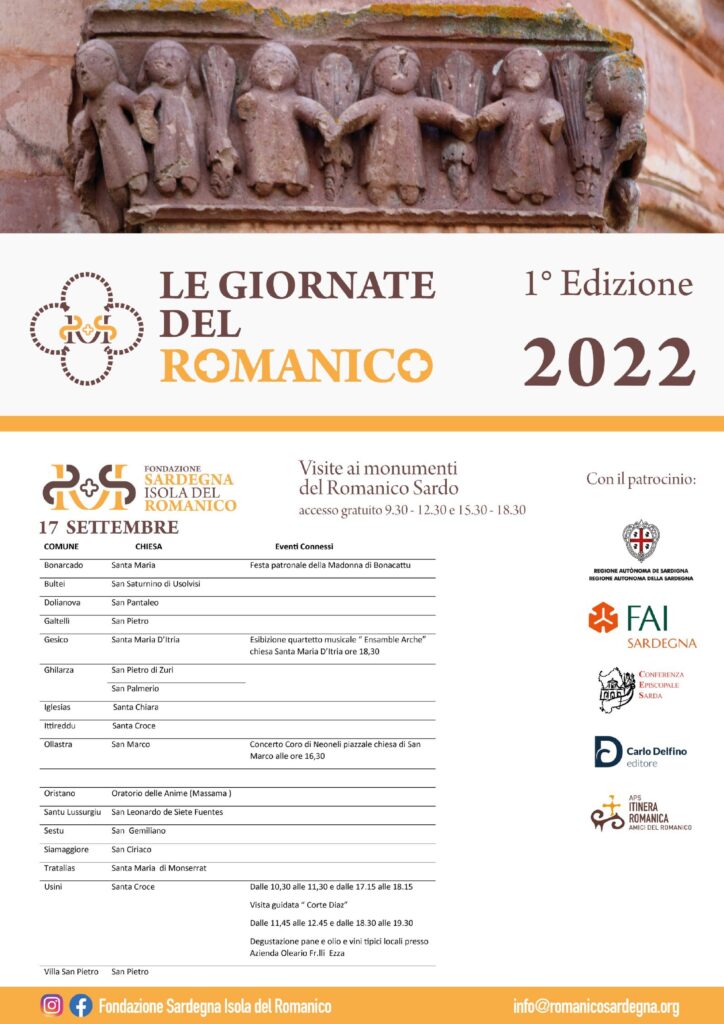 Le Giornate del Romanico – Visite ai monumenti del Romanico Sardo – 1° edizione 2022